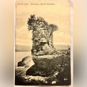 RRRP Siwash Rock Vancouver British Columbia Real Picture Postcard Rock Formation